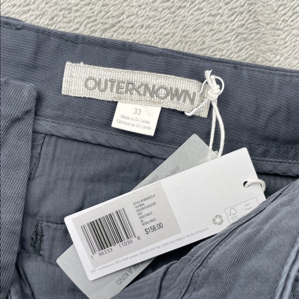 NEW Outerknown 33x31 Men's Charcoal Nomad Chino Pants - Picture 7 of 12